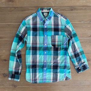 J. Crew Indian Madras Blue Plaid Slim Fit Shirt